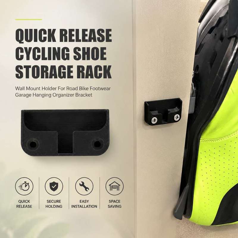 Cycling Gear Organizer Wall - Quick Release Cycling Shoe Storage Rack