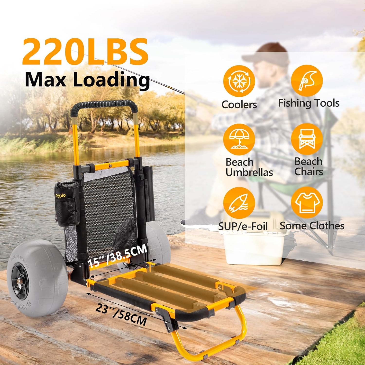 Bonnlo Beach Fishing Cart, Bea - Water Bottle Holder recension och pris