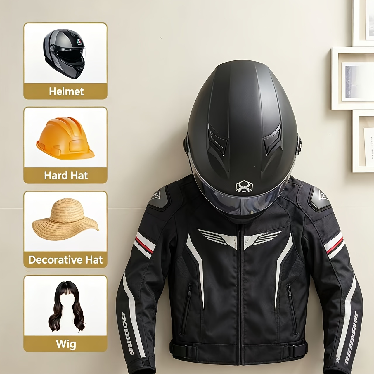 Motorcycle Helmet Holder Solid - Cycling Gear Organizer Wall recension och pris