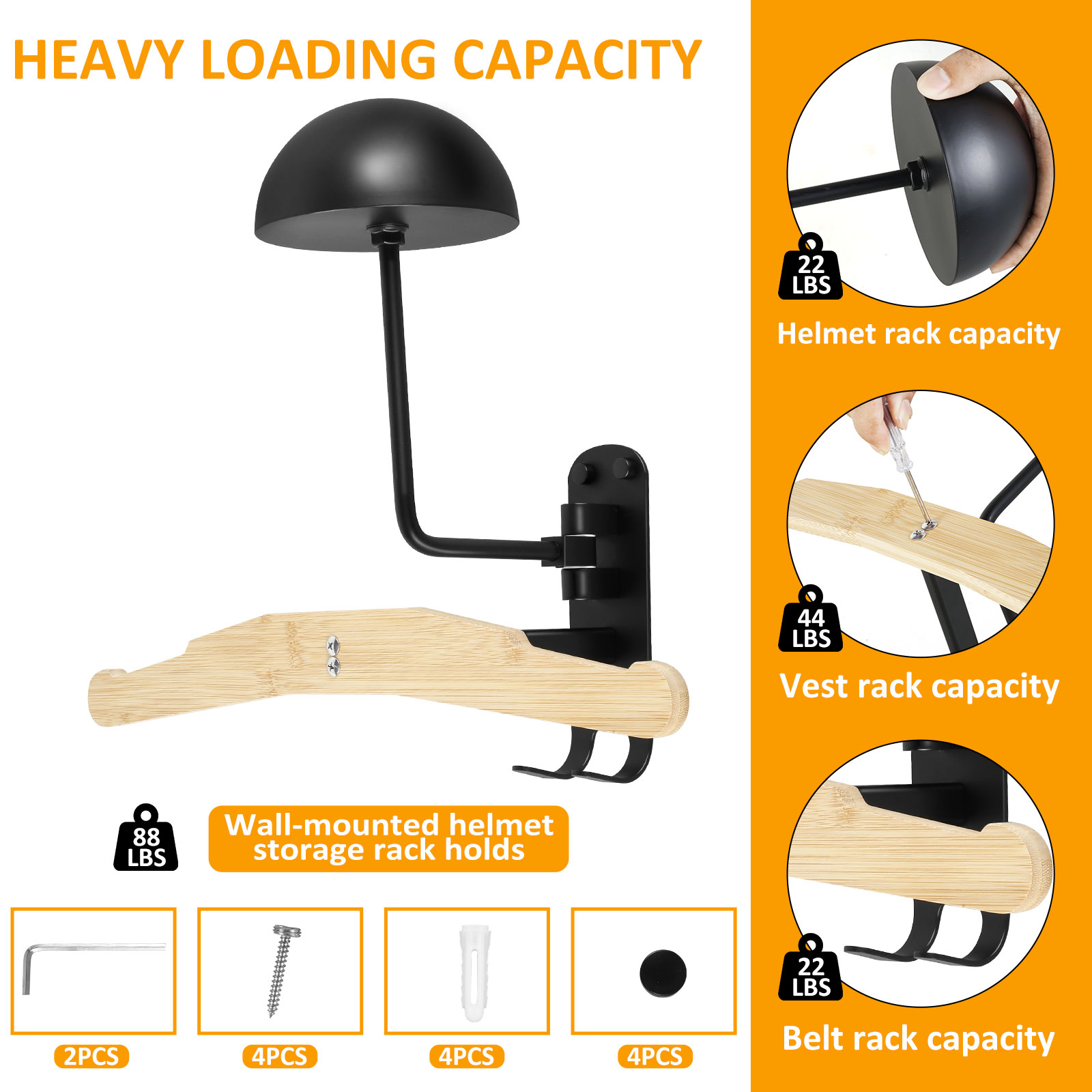 Motorcycle Helmet Rack 180° Ro - Cycling Gear Organizer Wall recension och pris