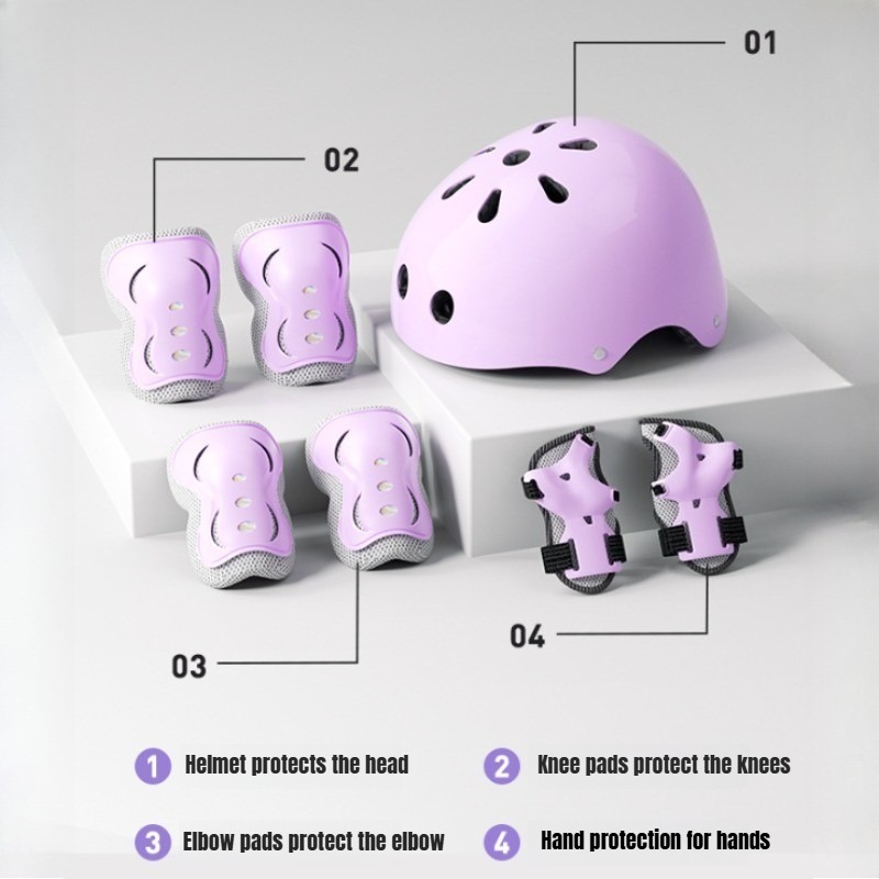 7Pcs/Set Kids Ages 3-10 with W - Cycling Protective Gear For Kids recension och pris